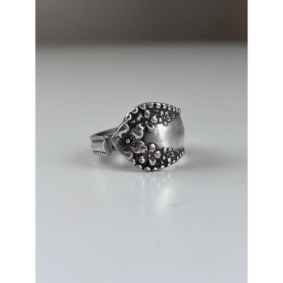 Handmade Antique Silver Plated Butter Knife Ring Size 9 - Picture 1 of 6